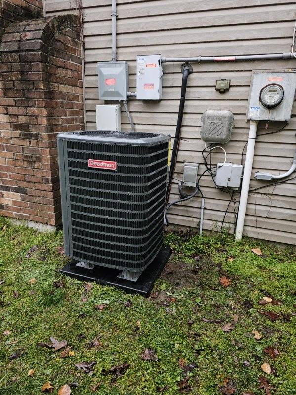 Amen HVAC truck on a service call in White Plains, MD